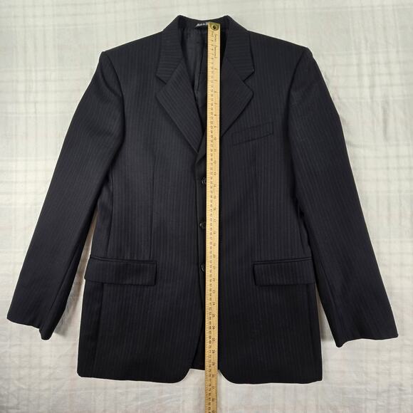 Lanificio Comero Super 100s Perry Ellis Boys Suit Coat Blazer Wool Pinstripe 20R - Picture 5 of 14